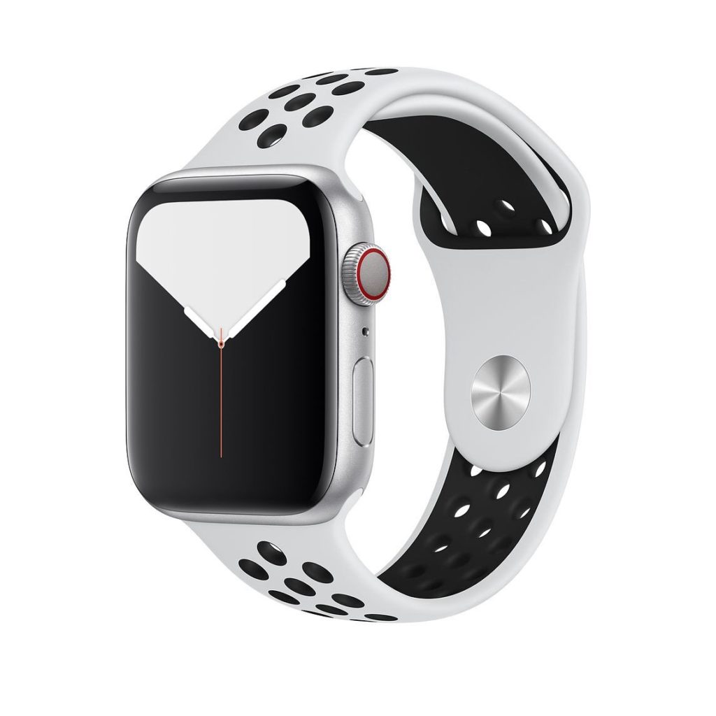 Sport Silikona Siksniņa Priekš Apple Watch – Balts/Melns