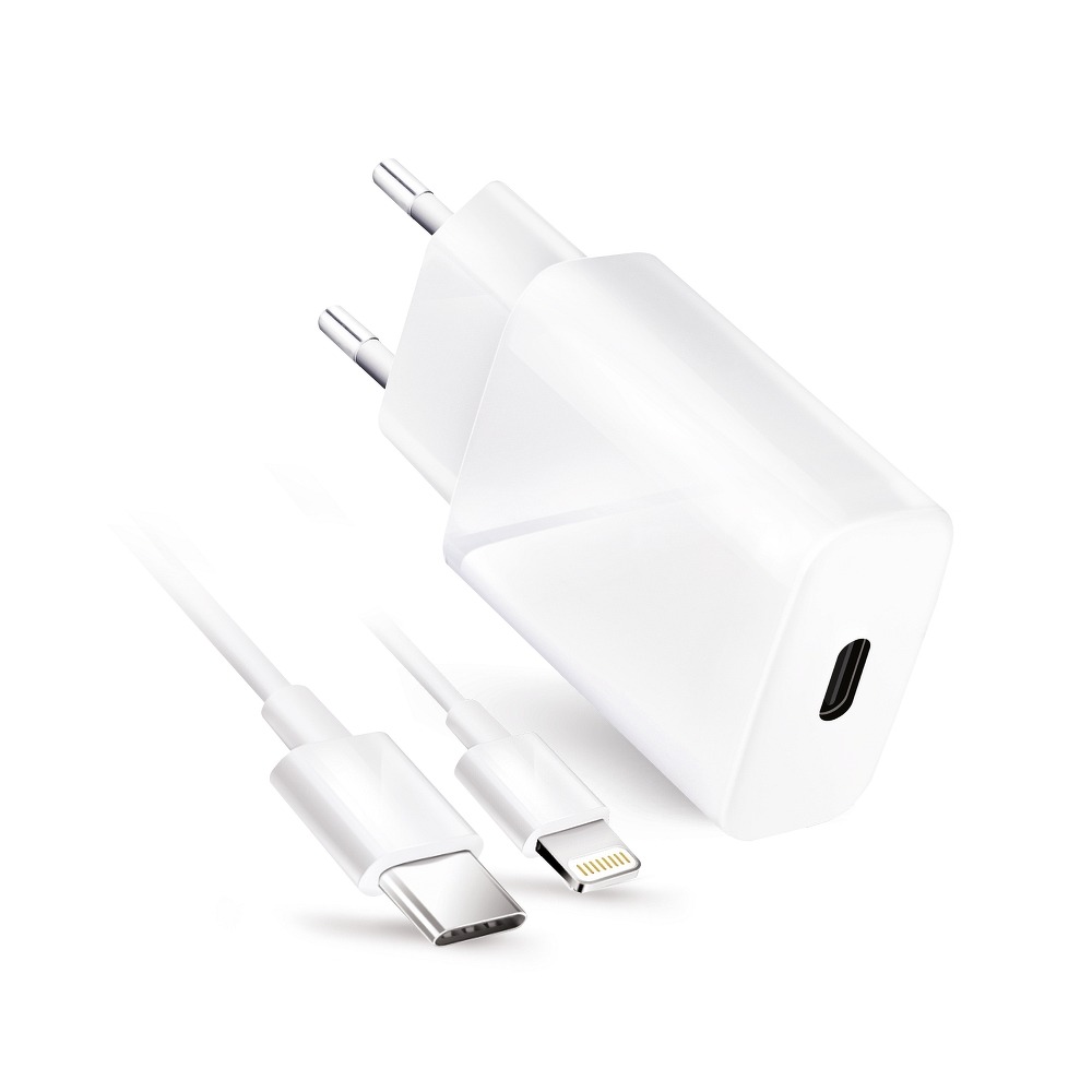 Chargeur Rapide 20W + Cable USB-C Lightning pour iPhone 12 Pro Max