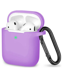Silikona apvalks ar āķi priekš Airpods 1,2 - Violets