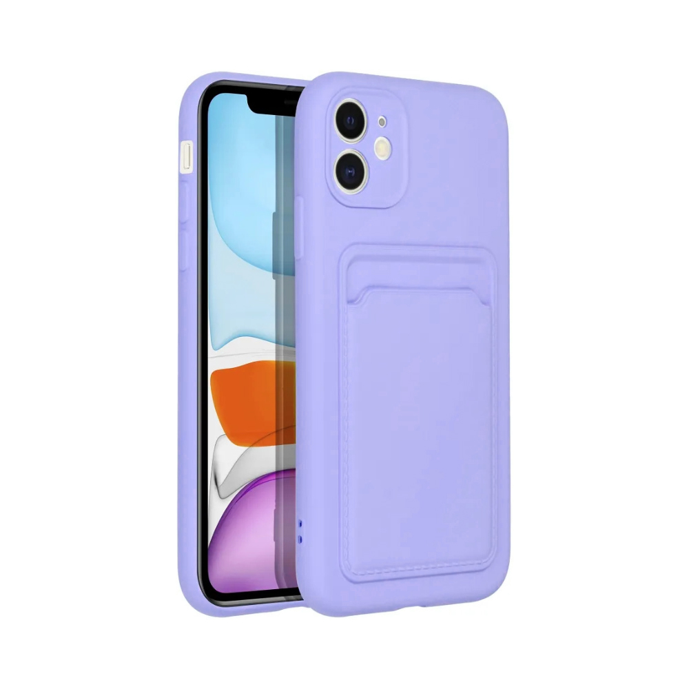 for Apple iPhone 11 Xi6.1 Luxury Side Magnetic Button Card ID Holder PU Leather Case Cover - Light Purple Butterfly Swirl