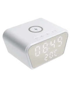 Laadimisdokk Qi koos kella ja termomeetriga (15W) – Valge