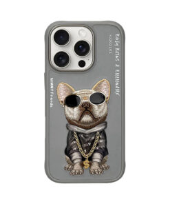 iPhone 16 Pro (6,3″) Nimmy Glasses Cool Dog -kotelo – Harmaa