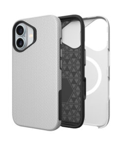 Perfectionists Triangle Mag Case for iPhone 16 (6,1″) – Silver