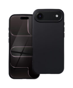 Forcell silikona apvalks priekš iPhone 17 Air (6,6″) – Melns